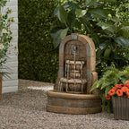 Merax 29" High Roman Tier Fountain, Outdoor Weather-Resistant Floor Fountain, Classic Design for Garden Patio Yard, Stone Gray