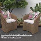 WOLKI Waterproof Outdoor Pillows 26x26 Feather and Down Filled Throw Pillow for Patio Furniture, Outside Decorative Pillow Set of 2 Flower