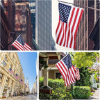 American Flags for Outside 6x10, USA US Flag Heavy Duty Outdoor, Made of 210D Oxford Fabric, Embroidered Stars, Brass Grommets