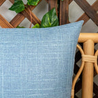 Kevin Textile Pack of 2 Decorative Outdoor Waterproof Pillow Covers Garden Checkered Cushion Sham Throw Pillowcase Shell for Patio Tent Couch 20x20 Inch Light Blue
