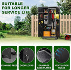 Storage Cabinet 1.4×2.8 FT, Metal Outdoor Sheds for Garden Tool Organization, Heavy Duty Storage Sheds with Lockable Doors and Vents for Backyard, Garden, Patio Lawn