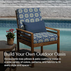 Honeycomb Outdoor Lumbar Pillow 2-Pack, 22 x 12, Hampton Texture Navy Throw Pillows for Patio Furniture