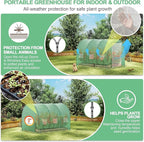 10x7x7 FT Walk-in Greenhouse for Outdoors for Winter Plant Protection,6-Ventilated Screen Window Portable Greenhouse W/ 2-Zipper Door,PE Cover & Heavy Duty Frame