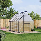 6 ft x9 ft Aluminum-Framed Polycarbonate Greenhouse, Heavy Duty Polycarbonate Greenhouse with Quick Setup Structure and Roof Vent, Large Enhanced Aluminum Green House Kit for Outdoors