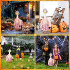 Abbylike Halloween Porch Goose Outfits Old Lady Goose Clothes with Silver Wig Sunglasses for 23" Geese Grandma Costume Halloween Outdoor Patio Yard Lawn Decoration