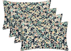 RSH DECOR: Lumbar Throw Pillows Set of 4 | 20” x 12" | All-Weather Spun Fabric | Water and Fade-Resistant | Outdoor Support Pillows for Patio Furniture | Cranston Greige Blue Floral