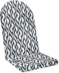 BrylaneHome Adirondack Chair Cushion - 44" L x 18" W x 2" H - Patio & Outdoor - Water, Stain & Fade Resistant - Black Ikat