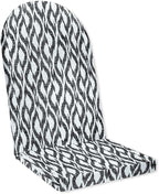 BrylaneHome Adirondack Chair Cushion - 44" L x 18" W x 2" H - Patio & Outdoor - Water, Stain & Fade Resistant - Black Ikat