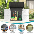Horizontal Resin Storage Shed 36 Cu Ft with Lockable Doors, Portable Outdoor Storage Cabinet -Waterproof Outdoor Storage Box for Backyards, Easy to Assemble