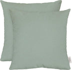 RSH DECOR: Sunbrella Square Throw Pillows Set of 2 | 17" x 17" | Water and Fade-Resistant Performance Fabric | Outdoor Pillow Covers with Down-Alternative Inserts | Made in USA (Cast Mist Green)