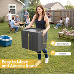 Greesum 31 Gallon Resin Deck Box Large Outdoor Storage for Patio Furniture, Garden Tools, Pool Supplies, Weatherproof and UV Resistant, Lockable, Dark Grey