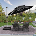 PURPLE LEAF 10 Feet Patio Umbrella Outdoor Round Umbrella Large Cantilever Umbrella Windproof Offset Heavy Duty Sun for Garden Deck Pool Patio, Black