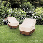 Outdoor Chair Covers 2 Pack, (35W x37D x38H inches)100% Waterproof Heavy Duty Patio Furniture Covers ,Outdoor Furniture Covers Waterproof for Patio Chair Covers,Beige&brown