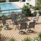 Soohow Patio Dining Chairs Set of 2, Swivel Outdoor Patio Chair with Paded Textilene Fabric, All Weather Outdoor Seats Ergonomic Comfort, Perfect Seats for Backyard, Balcony, and Garden