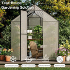 Kingdura 6x12ft Walk-in Greenhouse for Outdoors, Large Polycarbonate Greenhouses with Heavy Duty Aluminum Frame, Adjustable Roof Vent, Lockable Door, UV Protection for Outside Garden Backyard