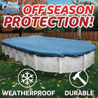 Winter Swimming Pool Cover for 12 ft x 18 ft Aboveground Oval Pool Size, Deluxe Choice Series, Solid Material, Color - Steel Gray, Pool Cover Choice 591218-4CHOICE
