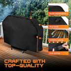 BlueStars 55 inch Grill Cover – Heavy‑Duty Waterproof 600D BBQ Cover for Outdoor Gas Grills, Compatible with Genesis, Weber, Char‑Broil & Nexgrill Models, UV & Rip‑Resistant, Black