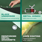 Yankee Emerald Series Pool Covers for Above Ground Pools | Oval 12x24 ft Swimming Pool Cover w/Steel-Core Cable, Winch for Winterization | 9 mil Medium-Thickness for Off-Season, On-Season Protection