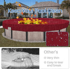 ECOOPTS 16 ft Waterproof Round Polyester Pool Cover for Above Ground Pools, Swimming Pool Cover Protector Winter Safety Cover (Red)