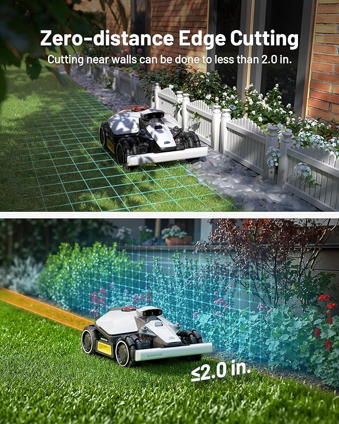 Mammotion LUBA mini AWD 1500H Robot Lawn Mower with 4G for 0.37 Acre, All-Wheel-Drive for 80% Slope, No Perimeter Wire, UltraSense AI Vision+RTK Auto-Mapping, Cutting Height 2.2"-4.0"