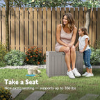 Outdoor Storage Box, 50 Gallon Deck Box Waterproof, Resin Patio Storage Bin for Package Delivery, Patio Furniture Cushion, Garden Tools, Pool Accessories, Weatherproof, Grey