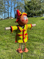 Ceramic Garden Decor - Scarecrow Lawn stake - Outdoor statue - Perfect, unique gifts for gardeners woman, men, yard gifts - Handmade, Frostproof