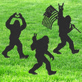 Bigfoot Decor Garden Stakes - 3 Pcs Metal Big Foot Statues Yard Art Ornaments Sasquatch Gifts Patio Lawn Pathway Decorations Black Figurine Silhouette Decorative Christmas Birthday Gift