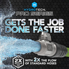HydroTech 50 ft Expandable Garden Hose - Pro Series, 2x Max Flow, 3/4" No-Kink Flexibility, Lightweight Hose for Lawn, Garden, Car Washing, Deck and Patio Cleaning