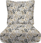 RSH DECOR Deep Seating Cushion with Pillow Back | 22” x 25” Seat | Water and Fade-Resistant Spun Fabric | Outdoor Chair Cushion Set for Patio Furniture | Dailey Pewter Black Floral