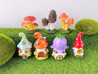 Mini Mushroom House Set - 4pcs Miniature Houses and 3pcs Mini Mushrooms for Fairy Gardens, Micro Landscapes, Moss Decorations (Mushroom House)