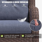 LayinSun 3 Pieces Outdoor Patio Furniture Set, Rattan Wicker Swivel Rocker Chairs Sets with Swivel Glider Chairs and Coffee Table