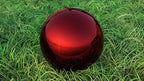 Lulu Decor, Red Stainless Steel Gazing Mirror Ball Size 12 with Stand