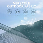 GREEN PARTY 10ft Outdoor Patio Umbrella, Auto-Tilt Market Table Umbrellas with Crank, 8 Sturdy Ribs & 1.5" Pole UV Protection for Garden Deck Backyard Pool