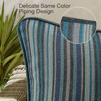 Sunbrella Decorative Outdoor Water Repellent Throw Pillows with Inserts, Set of 4, 18" x18" Pillows for Patio, Backyard, Bed, Couch, and Patio Furniture, Troupe Dock
