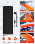 24" x 72" Heated Snow Melting Mat for Walkways – Graphene 2.0 Fast Melt, Connectable & Non-Slip Outdoor Snow Melt Mat