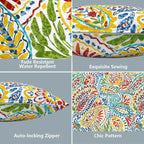 LVTXIII Outdoor Throw Pillow Covers 18 x 18 Inch, Covers ONLY Modern Paisley Pattern Decorative Square Toss Pillow Case Pack of 2 for Home Patio Garden Sofa Bed Furniture, Paisley Multi