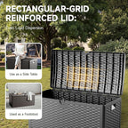 80 Gallon Resin Storage Box, All-Weather, Lockable Multi-Purpose Deck Box for Outdoor Cushions, Patio Items, and Garden Equipment, (Pure Black)