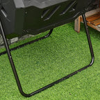 Outsunny Tumbling Compost Bin Outdoor 360° Dual Chamber Rotating Composter 43 Gallon, Black