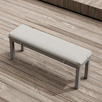 Outdoor Patio Bench, Metal Aluminum Outdoor Bench with Waterproof Cushions, Furniture Seating for Porch, Balcony, Deck, Backyard, Gray