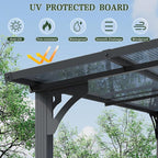 Vongrasig 10’ x 10’ Gazebo for Patio, Large Wall-Mounted Pergola Gazebo on Clearance, Outdoor Lean to Awnings for Backyard, Deck, Patio