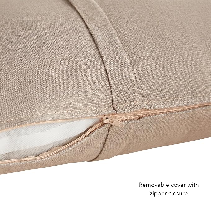 Greendale Home Fashions Sunbrella 21" x 14" Rectangle Outdoor Throw Pillow with Removable Cover (Set of 2), Cast Ash 2 Count