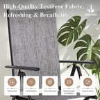 HERA'S HOUSE 7-Piece Outdoor Dining Set for 6, 64" Weather-Resistant Metal Patio Table with 6 Foldable Grey Chairs, Perfect for Garden, Backyard, Porch & Lawn (Space-Saving Design)