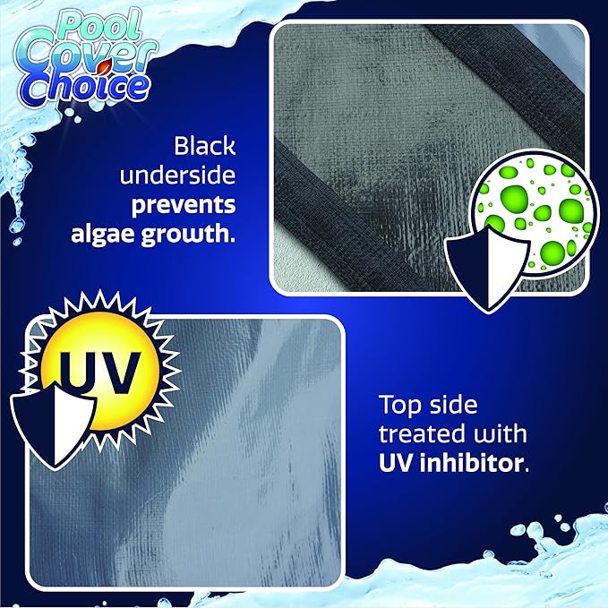Winter Swimming Pool Cover for 21 ft x 41 ft Aboveground Oval Pool Size, Superb Choice Series, Solid Material, Color - Iron Gray, Pool Cover Choice 512141-4CHOICE