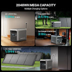 DABBSSON 2048Wh Solar Generator, Safe Semi-Solid LiFePO4, 3300W Power Boost, 2200W AC Output ×6, 41lb,Compact & Lightweight, 1.3X Runtime, 2000L Portable Power Station for Camping/Home/RV