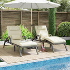 MEISSALIVVE Outdoor Lounge Chairs Set of 2, Patio Chaise Loungers with Adjustable 5-Position & Leg Support, PE Rattan Chaise Lounge, Wicker Pool Recliners Chair for Backyard, Porch, Deck,（Brown