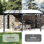 Aoxun Gazebo for Patio 10' x 14', Premium Gazebo Pergola with Sloped Roof, Large Wall-Mounted Heavy Duty Awnings, for Backyard, Patio, Deck and More