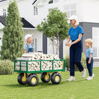 900 Lbs Garden Wagon, 2-in-1 Heavy-Duty Steel Garden Cart, with 10 Inch All-Terrain Tires and Removable Mesh Side Panels, 180° Rotating Handle, Metal Multi-Function Carts, Outdoor Gardens Wagon Cart