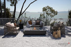 Elementi+ | Monte Carlo Gas Fire Pit Cast Concrete 60" Rectangular Fire Table, Outdoor Fire Pit Electronic Ignition | Canvas Cover, Fire Glass and Burner Lid Included | Light Gray | Propane Gas