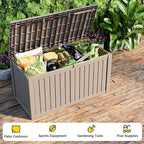 DRATO 180 Gallon Outdoor Storage Box, Large Waterproof Deck Box, Lockable Resin Storage Container with Reinforced Support for Patio Cushions, Garden Tools, UV-Resistant Outdoor Chest