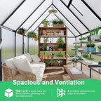 6 ft x7 ft Aluminum-Framed Polycarbonate Greenhouse, Heavy Duty Polycarbonate Greenhouse with Quick Setup Structure and Roof Vent, Large Enhanced Aluminum Green House Kit for Outdoors